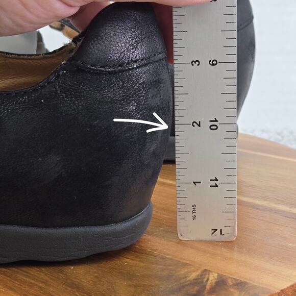 Dansko Marcella Black Leather Mary Jane Mini Wedge Comfort Daily Shoe Womens 39 - Picture 2 of 14